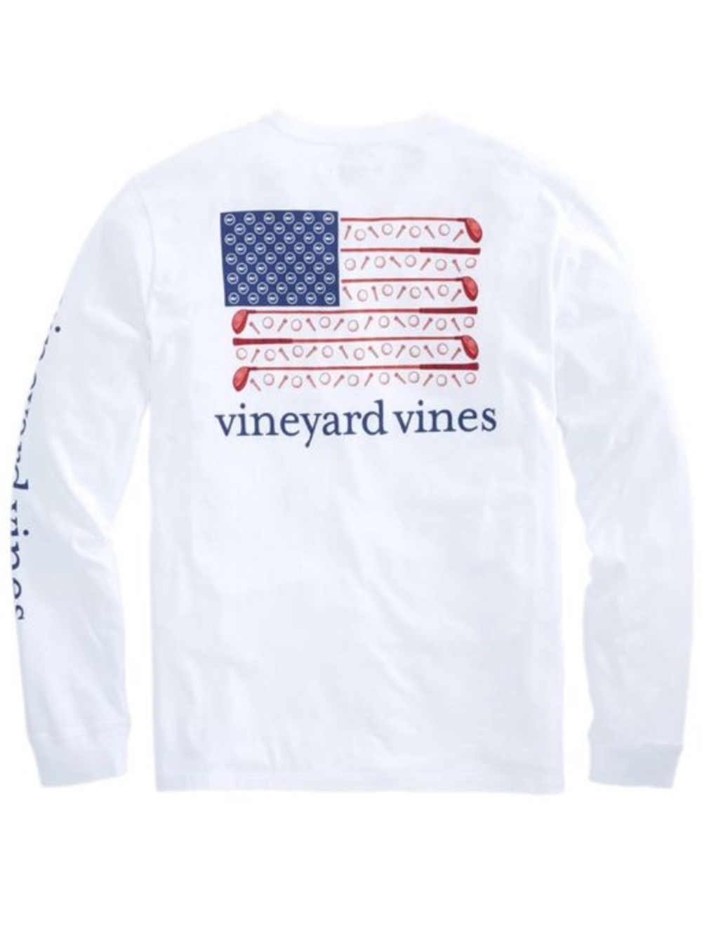 Vineyard Vines | Men's USA Golf Flag Pocket Long Sleeve Tee- Size S